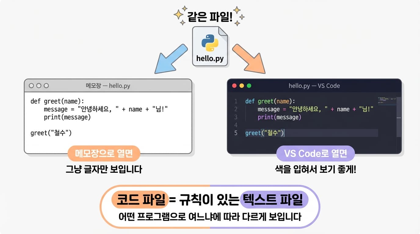 코드 = 규칙 있는 텍스트