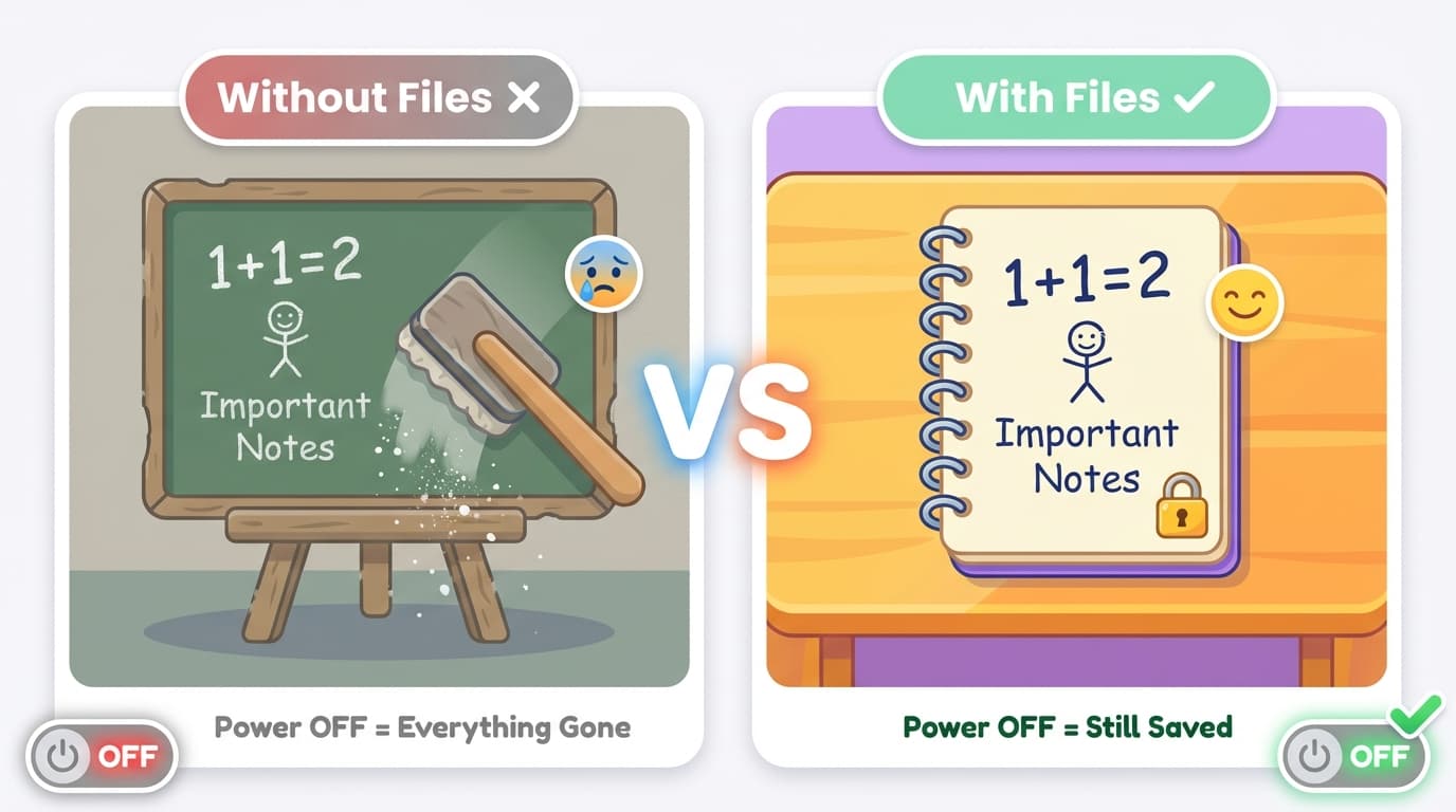 Without Files vs With Files