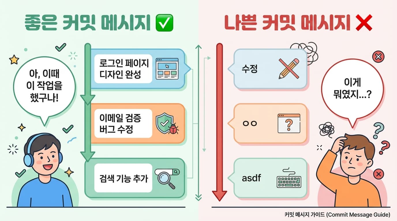 커밋 메시지 좋은 vs 나쁜