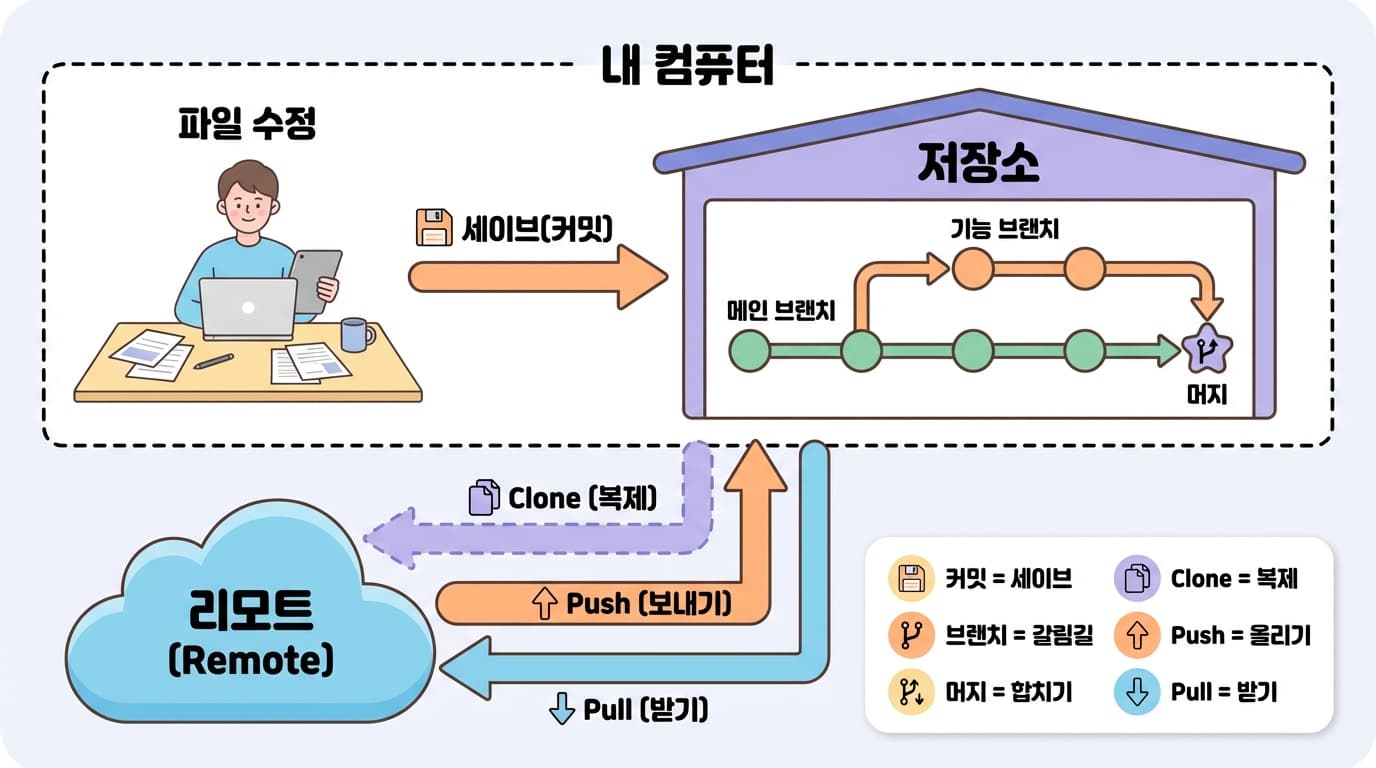 Git 전체 개념 한 장 정리