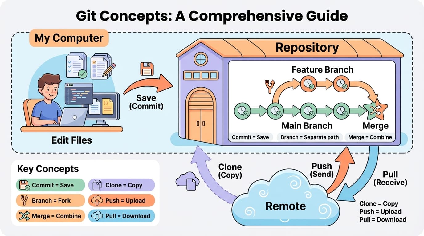 Git — All Concepts in One Picture